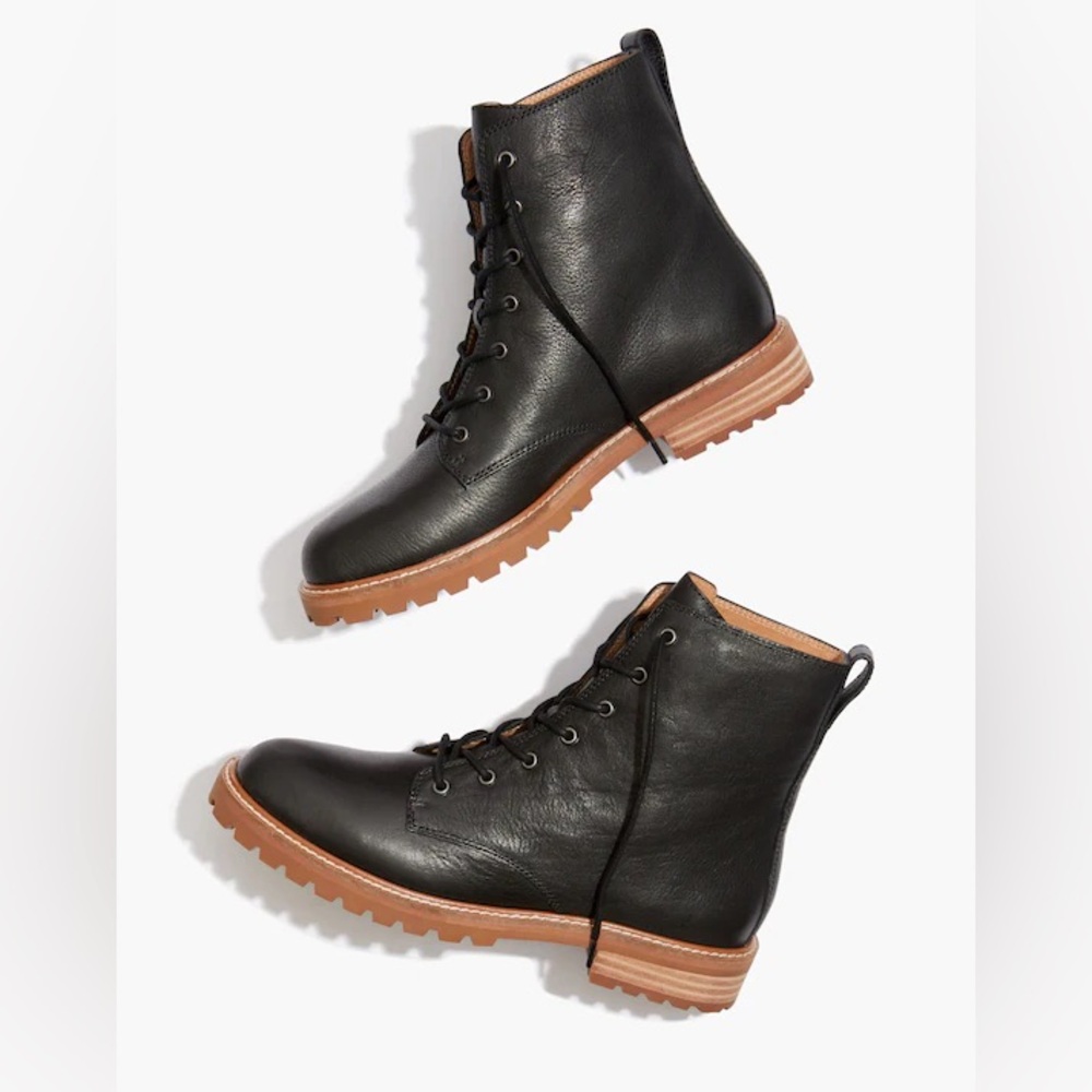 Madewell Clair leather combat boots sz 7